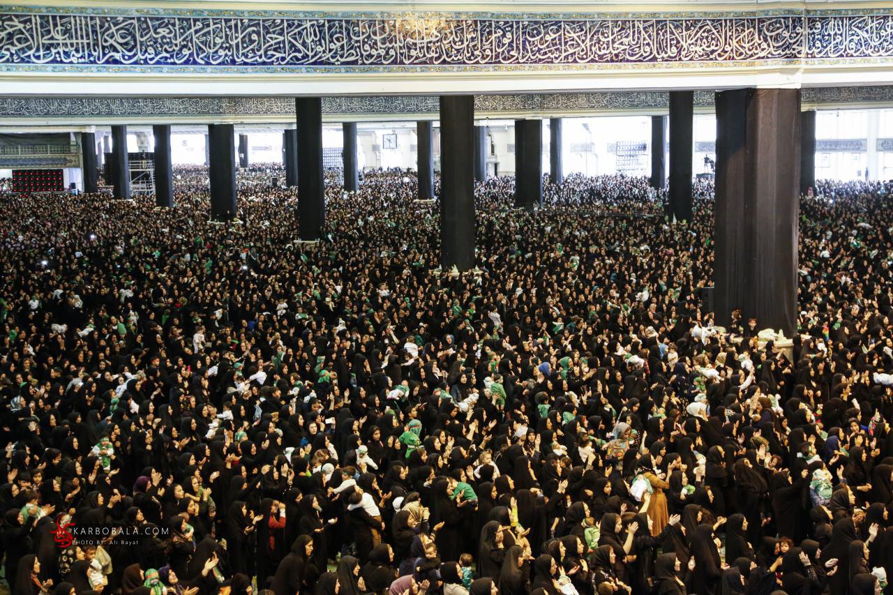 تجمع شیرخوارگان حسینی با نوای لبیک یا حسین (ع) + گالری تصاویر