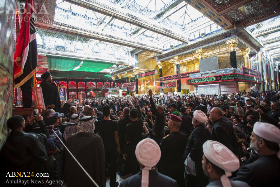 طولانی‌ترین پرچم عزای حسینی در حرم حضرت عباس (ع) + تصاویر