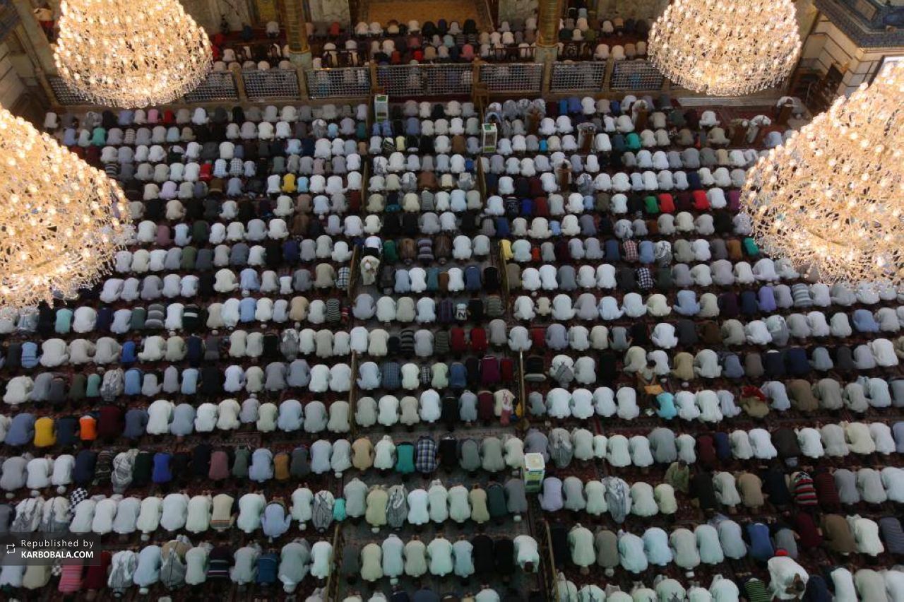 گزارش تصویری از نماز عید سعید فطر در کربلا