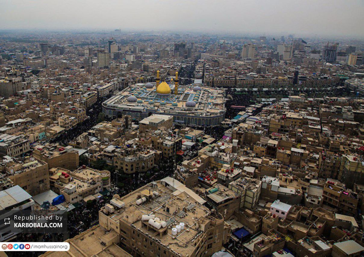 تصاویر هوایی از کربلای معلی در آستانه اربعین حسینی
