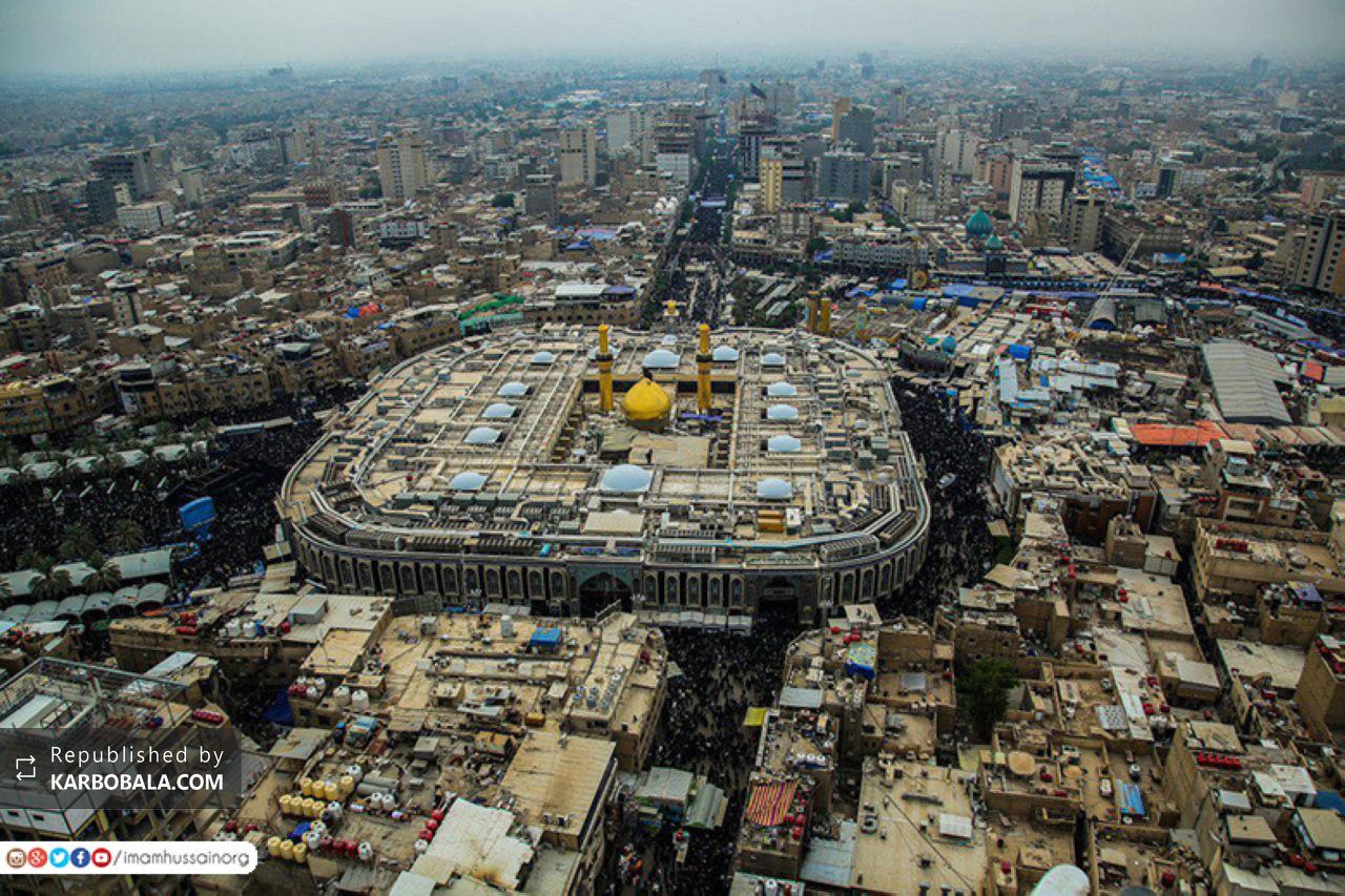 تصاویر هوایی از کربلای معلی در آستانه اربعین حسینی