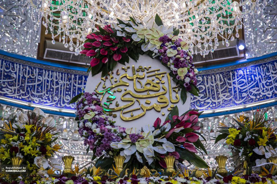 گل آرایی بارگاه ملکوتی حضرت ابوالفضل (ع) + تصاویر