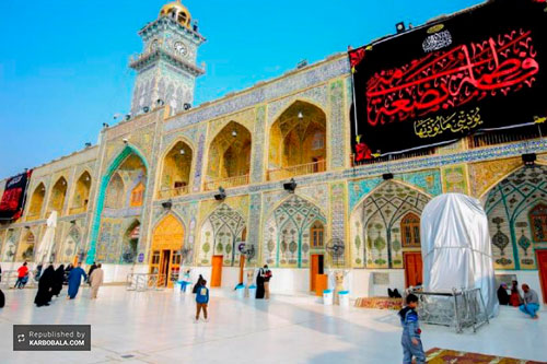 حرم حضرت علی (ع) سیاهپوش ایام عزای بانوی دوعالم / گزارش تصویری