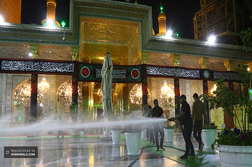 تدابیر بهداشتی آستان مقدس امام کاظم (ع) در استقبال از عزاداران / گزارش تصویری
