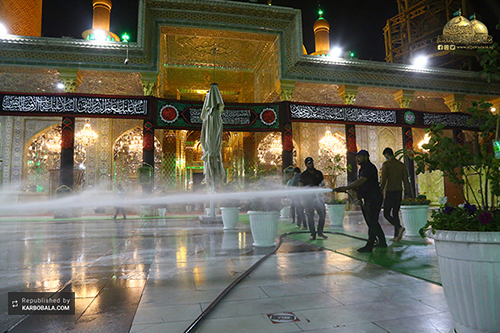 تدابیر بهداشتی آستان مقدس امام کاظم (ع) در استقبال از عزاداران / گزارش تصویری