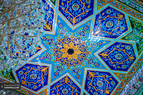 نقوش حرم حسینی؛ تلفیق زیبایی از خط و رنگ/ گزارش تصویری