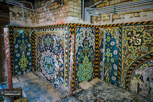 زیباسازی ورودی حرم حضرت عباس (ع) با کاشی‌های معرق / عکس