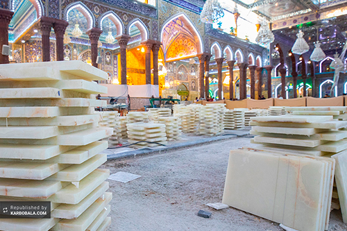 مراحل آماده سازی صحن مطهر سیدالشهدا (ع) برای حضور زائران + گزارش تصویری