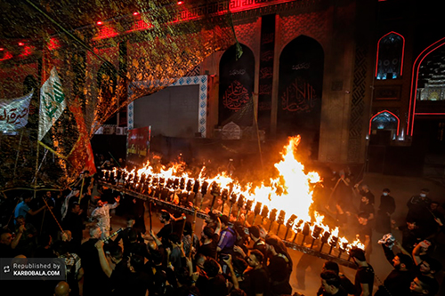 برگزاری آئین سنتی مشعل گردانی در نجف / گزارش تصویری