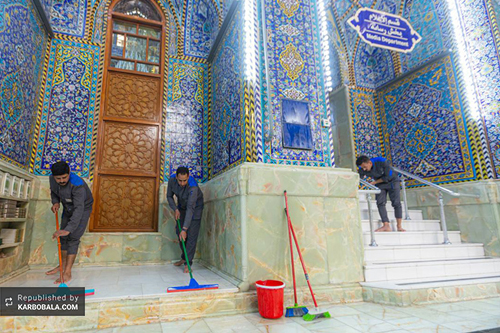 غبارروبی حرمین کربلای معلی / گزارش تصویری