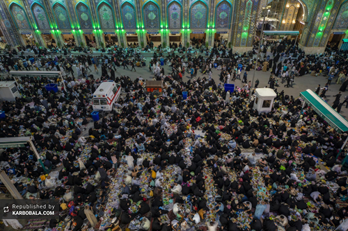 حضور جمعیت عظیم زائران حسینی در آخرین شب جمعه ماه مبارک رمضان