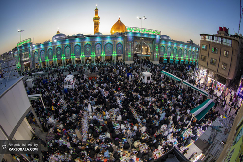 حضور جمعیت عظیم زائران حسینی در آخرین شب جمعه ماه مبارک رمضان