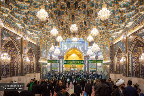 شادی زائران حسینی در سالروز مولود ابن الرضا (ع)
