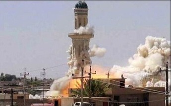انهدام مسجد تاریخی عراق توسط داعش