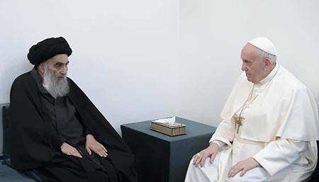 دیدار تاریخی رهبران جهان اسلام و مسیحیت در نجف اشرف