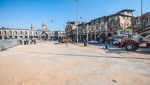 مراحل نهایی پروژه توسعه خیابان باب‌القبله حرم حسینی (ع)
