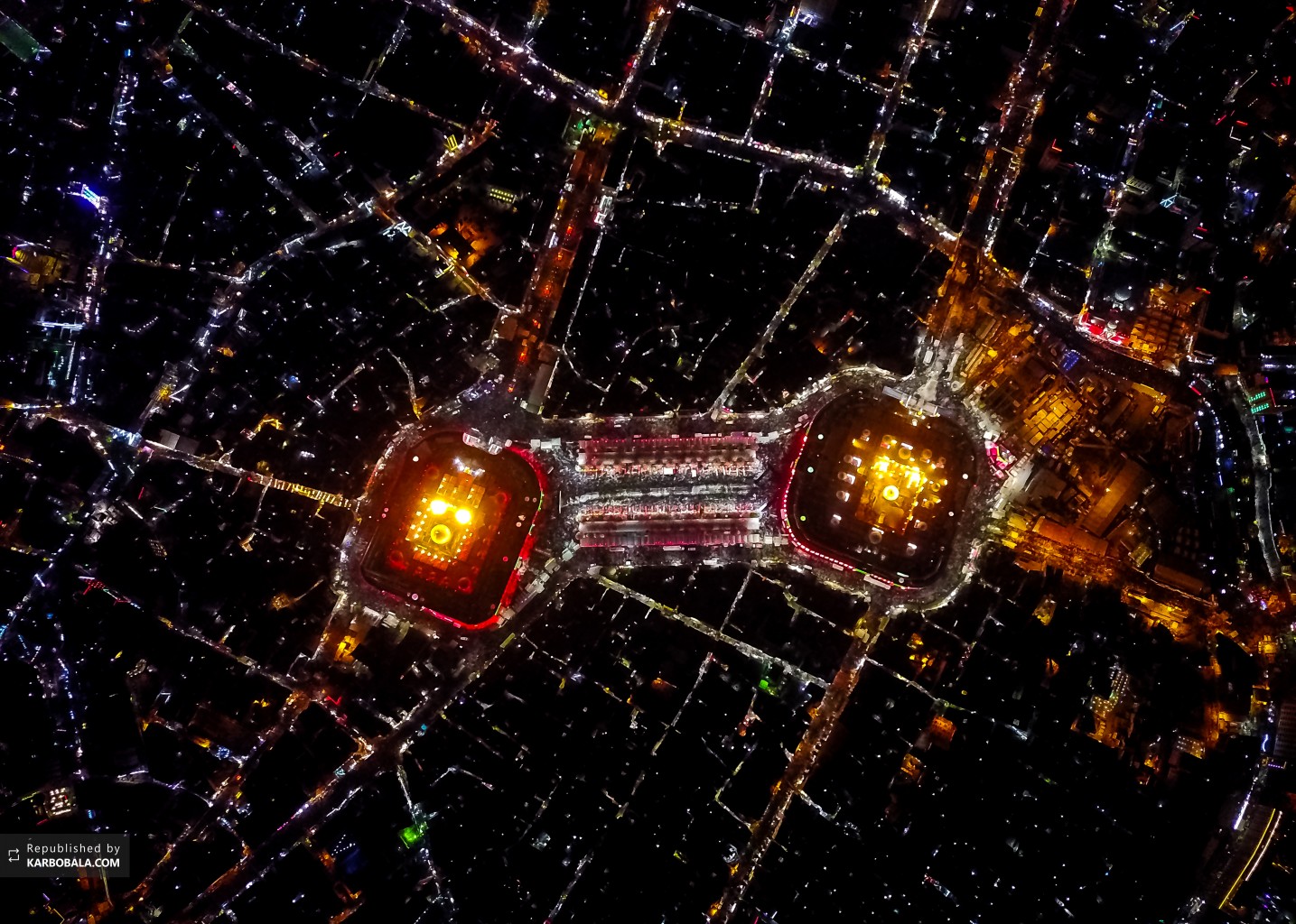 تصویر هوایی از روضه رضوان کربلا