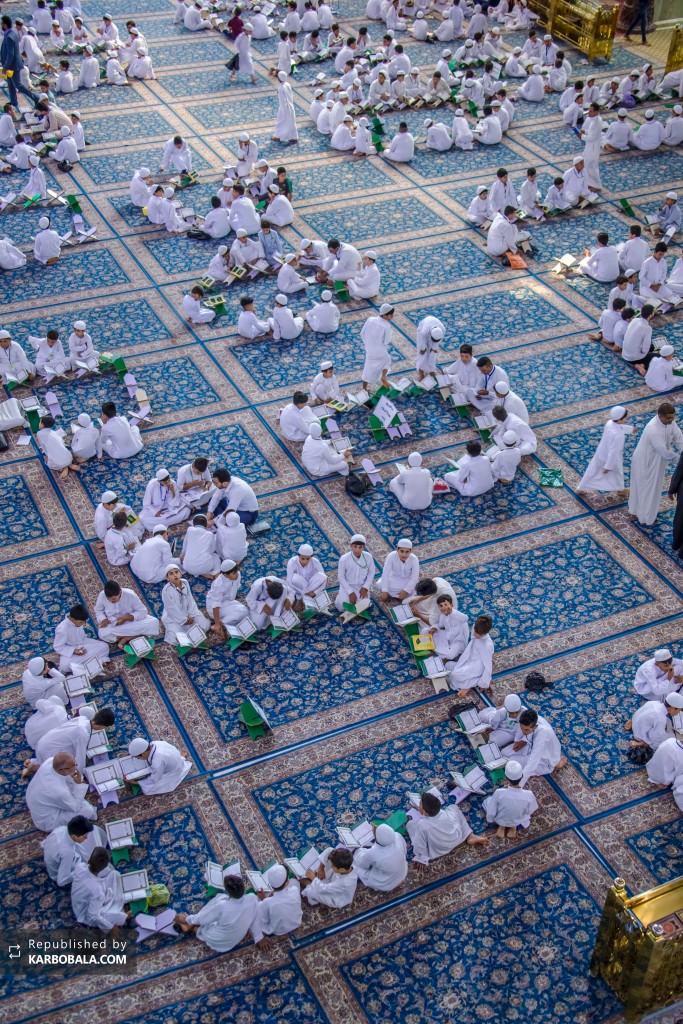 حلقه‌های آموزش و تلاوت قرآن مجید در کربلای معلی