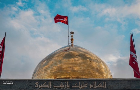 آسمانی زیبا و حرم زینب کبری (س)